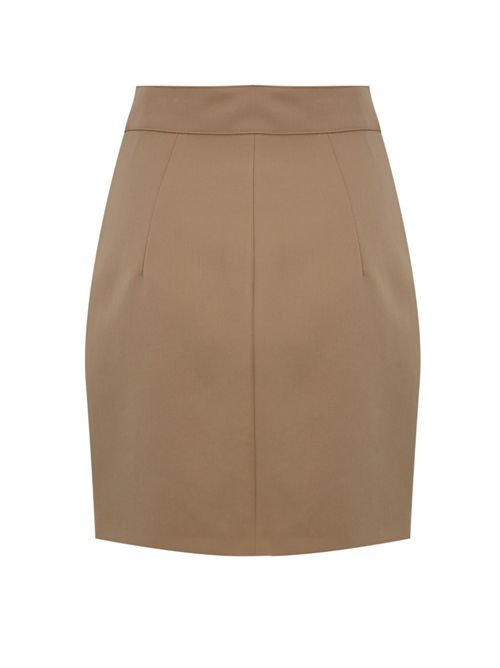 Gonna corta in gabardina di misto lana di cashmere Elisabetta Franchi | GO12656E2EA2